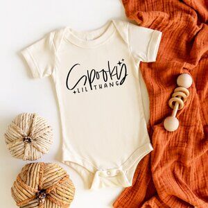 Colored Organics Short Sleeve Bodysuit "Spooky Lil Thing" Size 12-18M